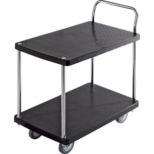 Kaiser+kraft Carrinho de Serviço, 2 Andares, 1 Varão de Empurrar, 150 Kg Preto - M1024058-968506