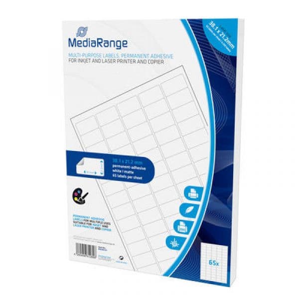 MediaRange Pack Etiquetas Adesivas Permanentes 38.1x21.2mm - 22061-E