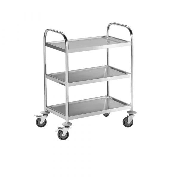 Eurokraftbasic Carrinho de Serviço em Aço Inoxidável, 3 Andares, Cxlxa 705 X 405 X 940 mm - M1262775-474892