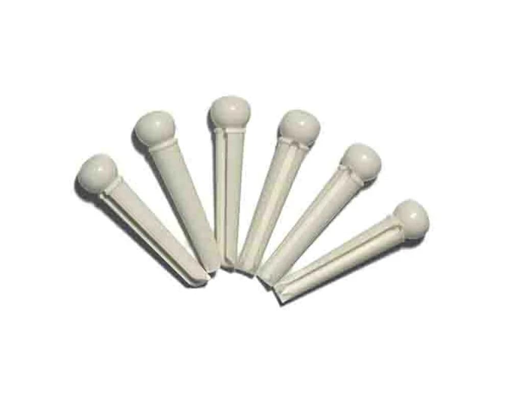 Soundsation H-F-0003 - Conjunto de 6 pinos p/guitarra acústica - Branco - BimotorDJ
