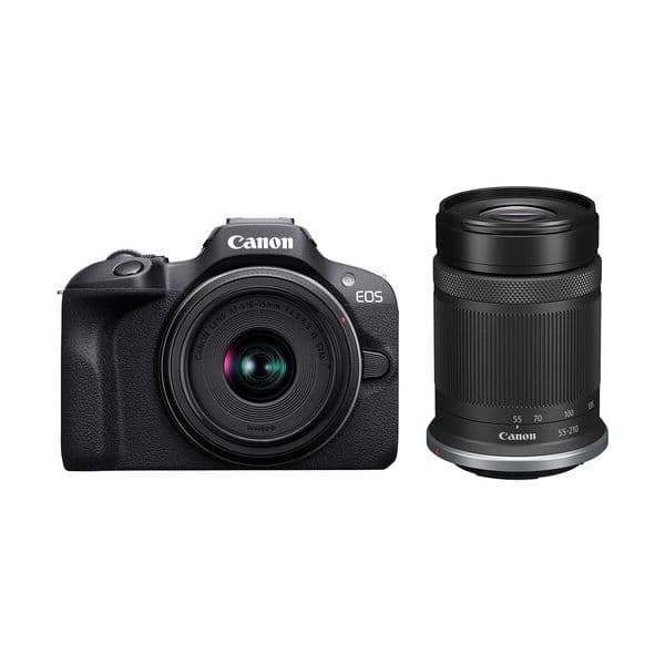 Canon Eos R100 + 18-45mm f/4.5-6.3 + 55-210mm f/5-7.1