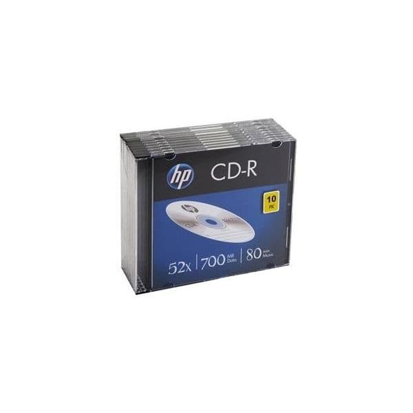 HP CD+R 80Min 700MB 52x Slim Case Pack 10