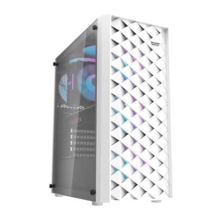 Darkflash Caixa Computador Gamming DK351 + 4 Fans Branco