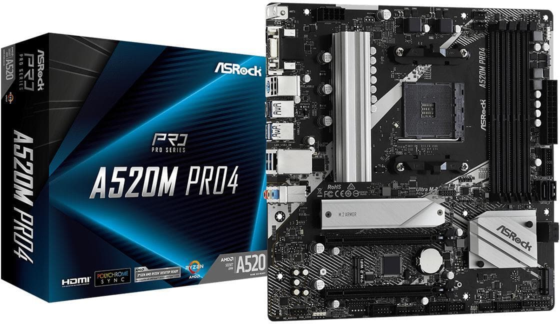 Motherboard Asrock A520M PRO4 SKT AM4 - 90-MXBDU0-A0UAYZ