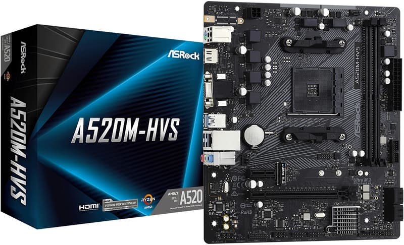 Motherboard ASRock A520M-HVS - 90-MXBE60-A0UAYZ