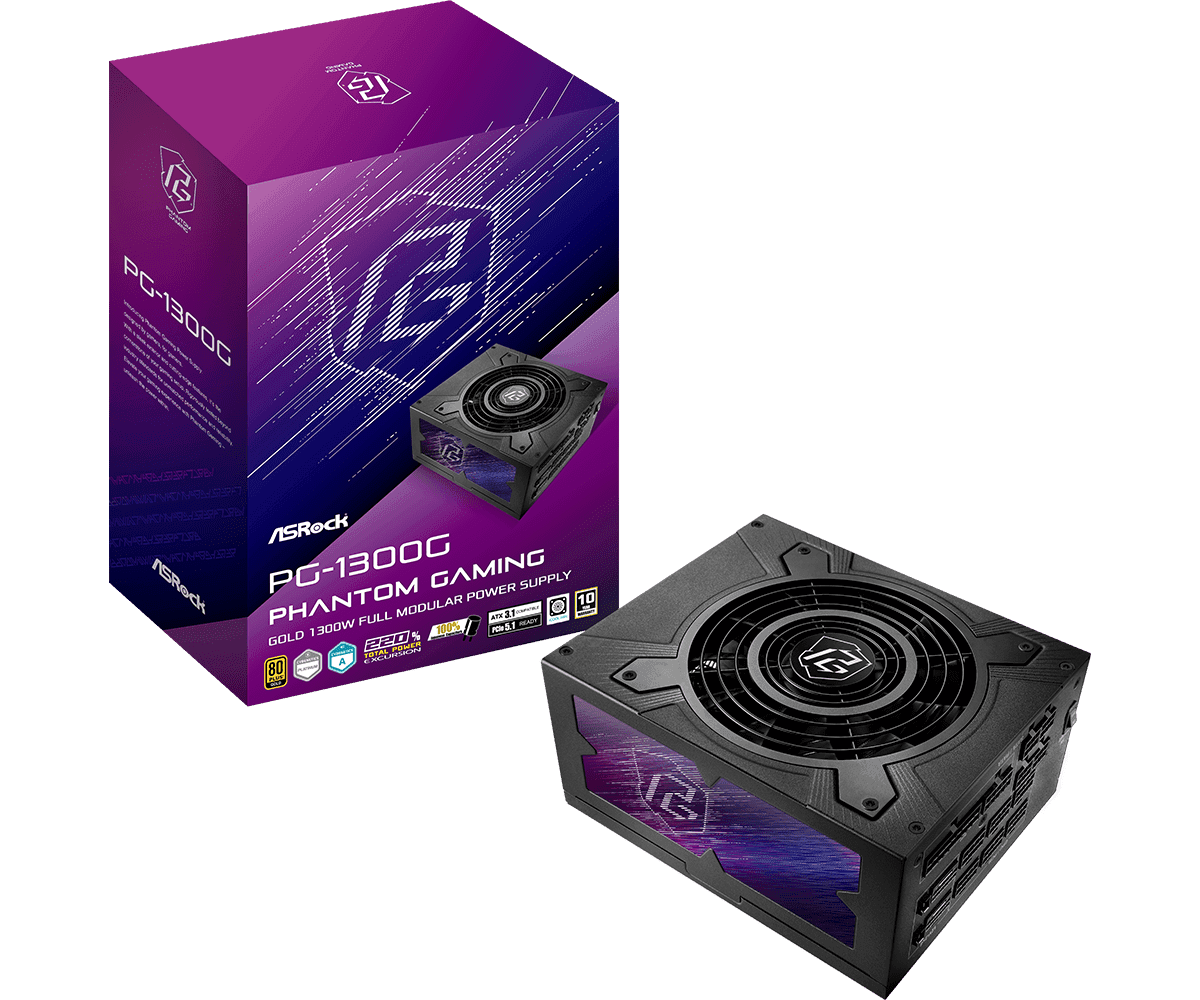 Asrock PG-1300G Phantom Gaming Fonte de Alimentação ATX 1300W Modular Preta
