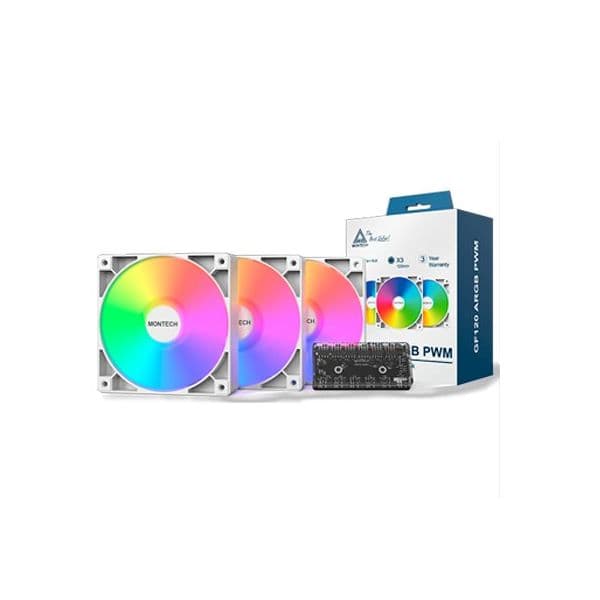Montech GF120 ARGB PWM Ventoinha 120mm Branco