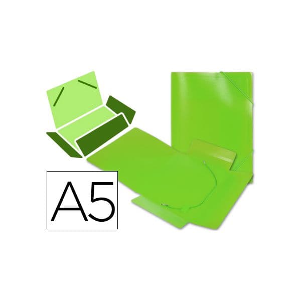 LiderPapel Pasta PP A5 c/ Elásticos Neon Verde - SS03