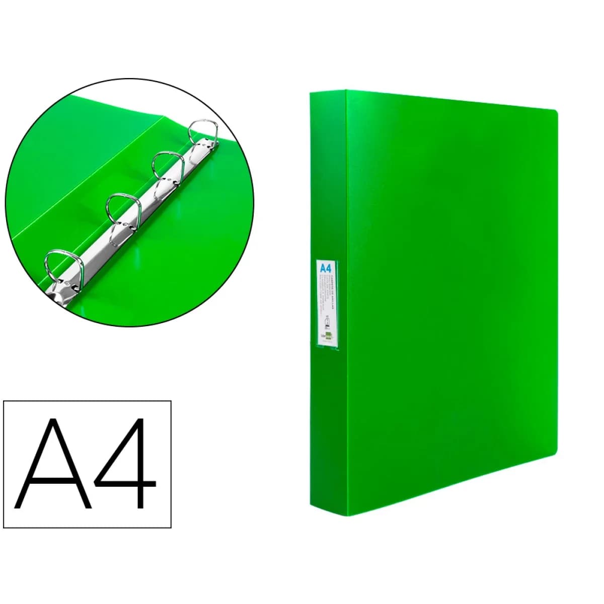 PASTA LIDERPAPEL POLIPROPILENO A4 4 ANEIS 25 MMS TRANSLUCIDA VERDE