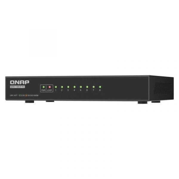 Switch QNAP QSW-1108-8T-R2 2.5G Ethernet 8 portas Desktop Sem ventoinha