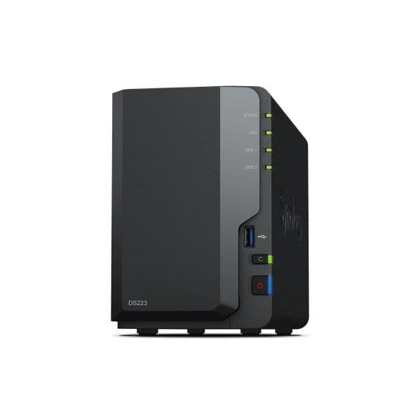 NAS Synology Disk Station DS223 - 2 Baías - 1.7GHz 4-core - 2GB RAM