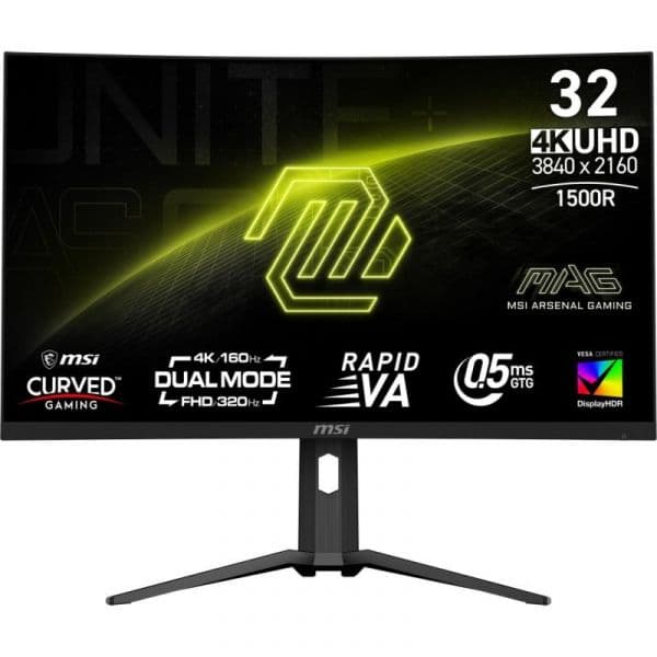 Monitor MSI MAG 321CUPDF 31.5" LED Rapid VA UltraHD 4K 160Hz 0.5ms HDR 400 Adaptative Sync Curvo