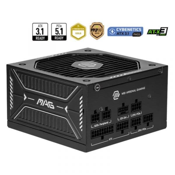 MSI MAG A750GLS PCIE5 Modular 750W 80 PLUS Gold com Ventoinha 135mm