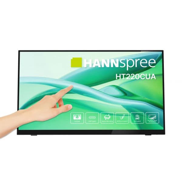 Monitor Hannspree 21.45" HT220CUA Full HD 60Hz 6ms IPS Tátil com Colunas Preto