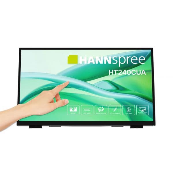 Monitor Hannspree 23.8" HT240CUA Full HD 100Hz 6ms Touchscreen Colunas USB-C