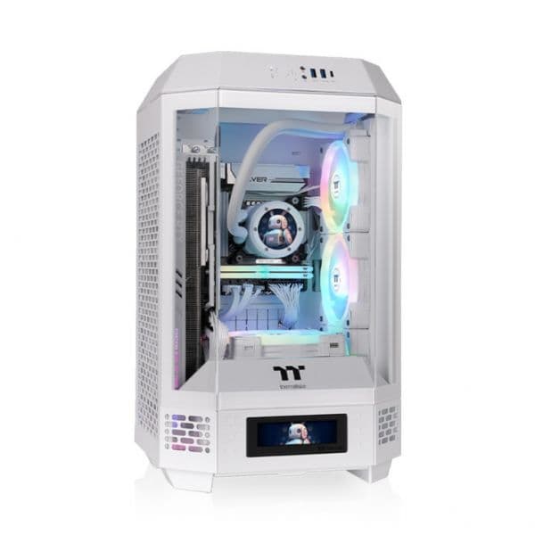 Thermaltake The Tower 250 Mini-ITX SPCC com Janela, LCD e USB-C Branca