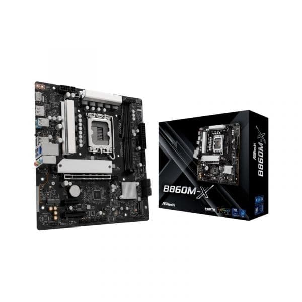 Motherboard Asrock B860M-X LGA 1851 Micro ATX DDR4 PCIe 3.0 M.2 USB 3.1 Gen2 Áudio HD
