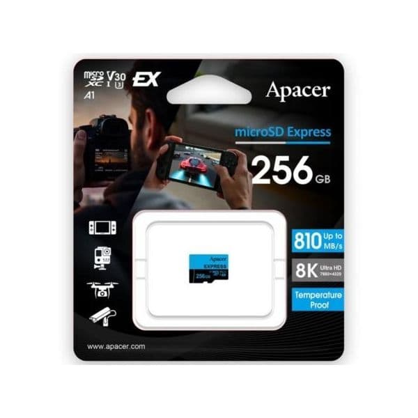 Apacer 256GB MicroSD Express UHS-I/Classe 10/810MBs (AP256GMCEXG3X17-RA)