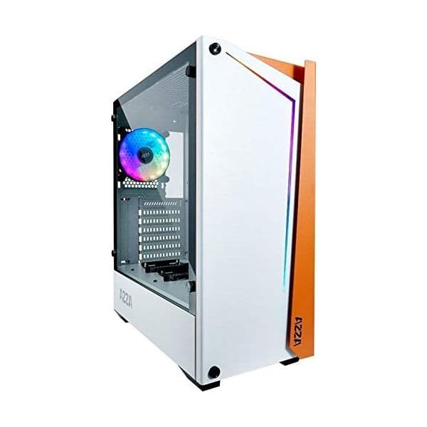 Azza Caixa Pc Apollo 430W-DF2 Tower Housing Branco/orange, Tempered Gl - CSAZ-430W-DF2