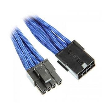 BitFenix 6+2-Pin PCIe Sleeved Blue / Black 45cm - BFA-MSC-62PEG45BK-RP
