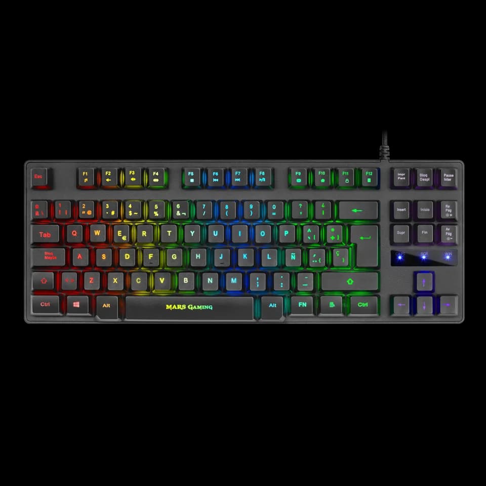 Mars Gaming MKTKLBPT Compact TKL Mechanical Illuminated RGB Switch Outemu Blue PT