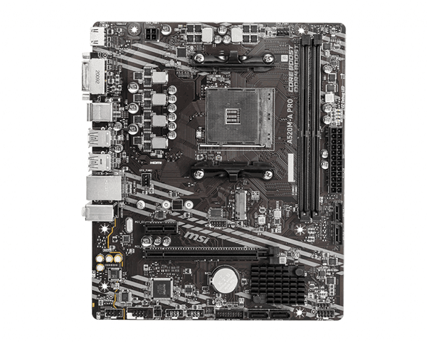 PLACA AMD RYZEN MSI A520M-A PRO AM4 DDR4 PCX MATX HDMI DVI