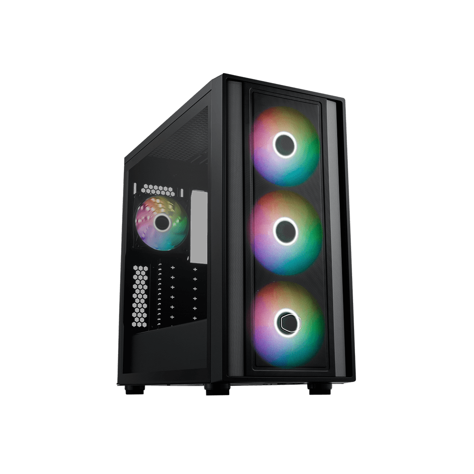 Cooler Master MasterBox 600 ATX com 3x 140mm RGB e Vidro Temperado Preta