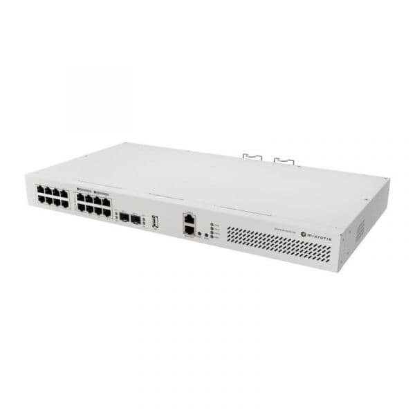 Switch Mikrotik CRS418-8P-8G-2S+RM 16 portas Gigabit PoE L2/L3 rack 1U