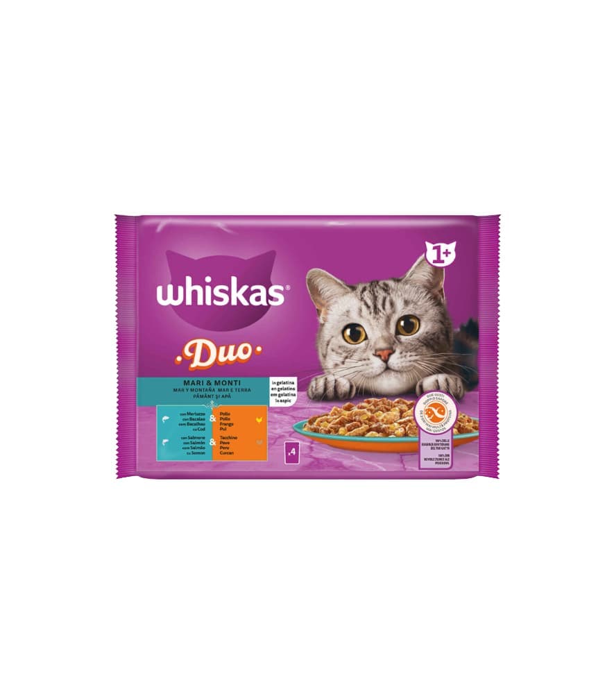 Whiskas Duo Mar e Terra 4x85gr Comida Húmida para Gato - Campet