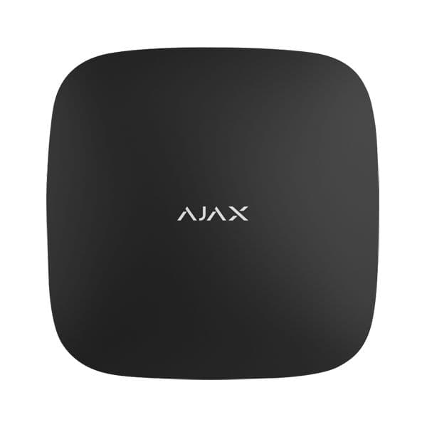 AJAX Central de alarme profissional Grau 2 - Comunicação Ethernet e dual SIM 4G - Sem fios 868 MHz Jeweller e Wings - Até 100 dispositivos sem fio - 25 Câmaras IP ou canais de gravador - App para smartphone e Software PC - AJ-HUB2-4G-B