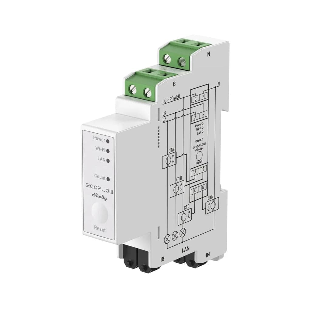Medidor Inteligente Trifásico para sistemas EcoFlow STREAM EcoFlow Smart Meter (Shelly Pro 3EM)