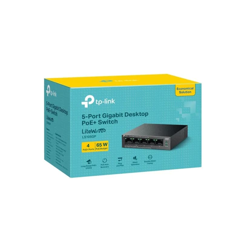 Switch TP-Link LS105GP Gigabit c/ PoE+ - Império Multimédia