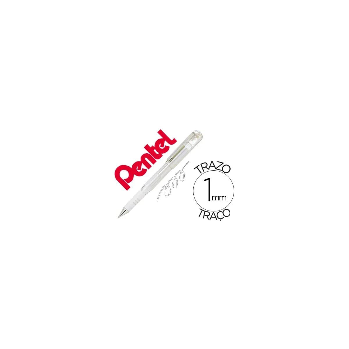 Roller pentel hybrid gel k230w ponta de 1,0 mm cor branco – 12 unidades