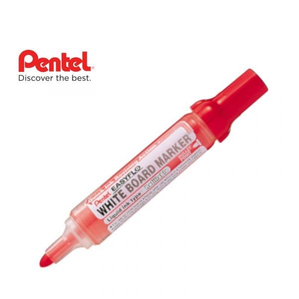 Pentel Marcador Quadro Branco Easyflo Recarregável Vermelho 12 un.