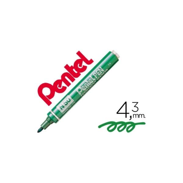 Pentel Marcador Permanentes N50 Verde 12 Unidades