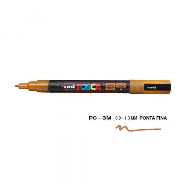Uniball Posca Marcador PC-3ML 0,9mm Laranja Glitter (L6)