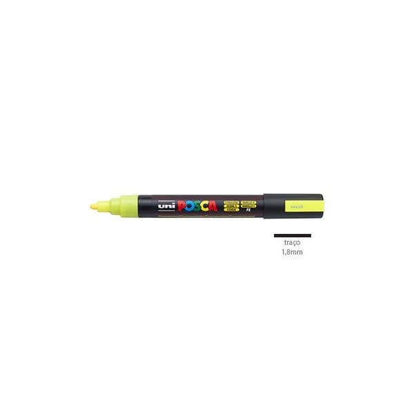 Pack 2 Marcador Uniball Posca PC 5M 1,8mm Amarelo Fluor (F2) 1293349/UN
