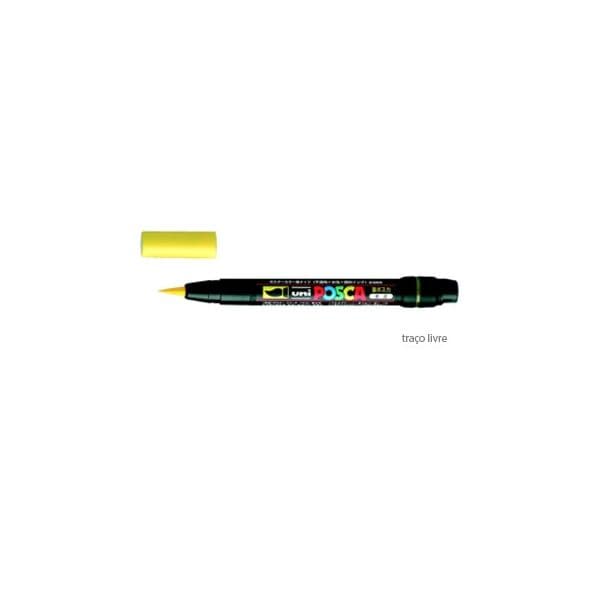 Uni Marcador Pincel Brush Posca PCF-350 Amarelo