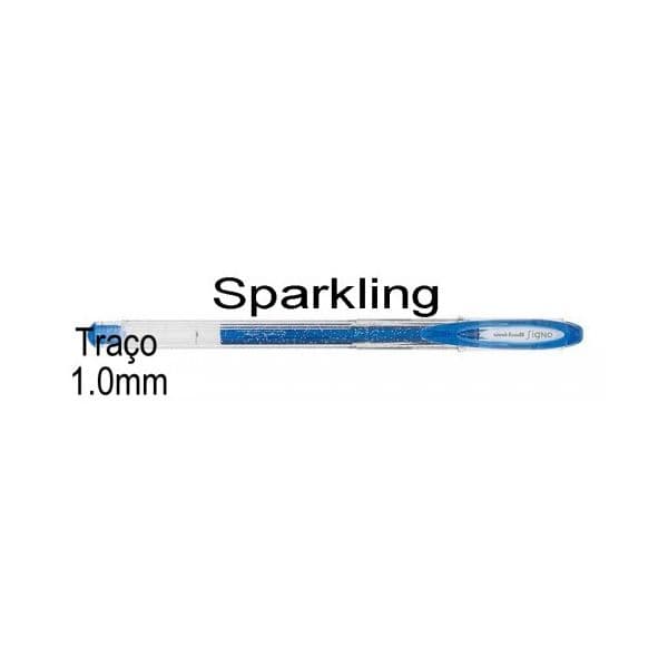 Caneta Tinta Gel Uni-Ball Signo Sparkle Azul