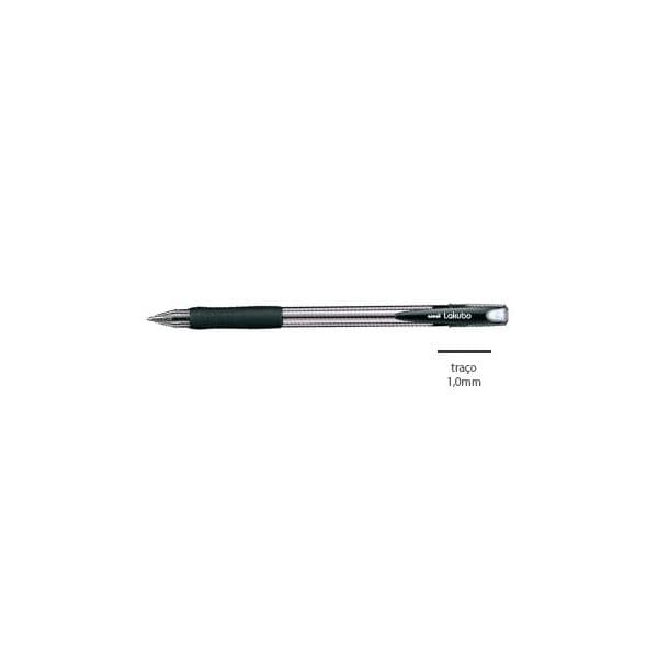 Uni Esferográfica Lakubo SG100 Ruber Grip 1.0mm Preto Pack 12 Un.