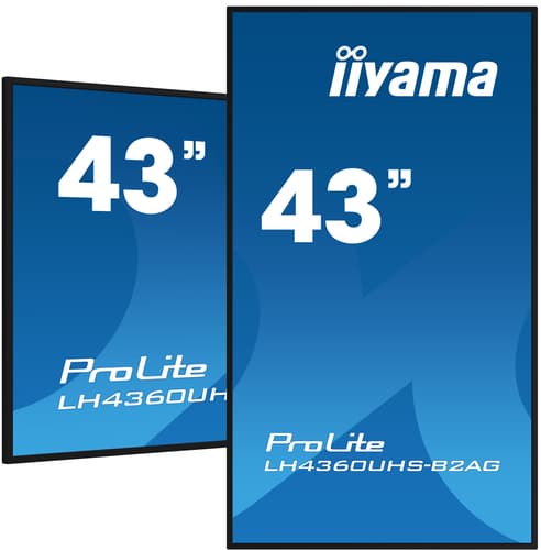 IIYAMA 43" ProLite LH4360UHS-B2AG LED Monitor de Sinalização Digital Profissional UHD 4K (Antirreflexo, HDMI, Ethernet)