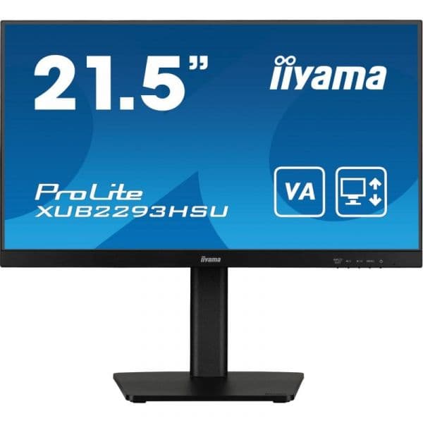 Monitor iiyama 21.5" 1080p 100Hz IPS com altura ajustável, portas USB e colunas sem margens