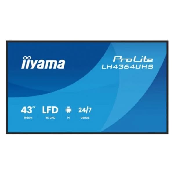 iiyama ProLite LH4364UHS-B1AG 43"W LCD 4K UHD VA LED Android 24/7 WiFi Monitor
