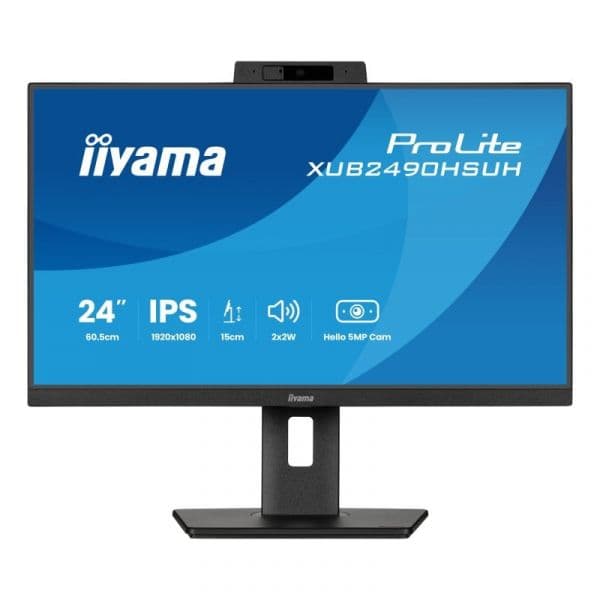 Monitor iiyama XUB2490HSUH-B2 Colunas IPS FullHD de 24" 100Hz Webcam FreeSync