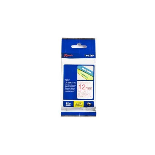 Fita para gravacao p-touch 12mm transparente/vermelho (brotz132)