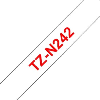 Fita para gravacao p-touch 18mm branco/vermelho (nao laminad (brotzn242)