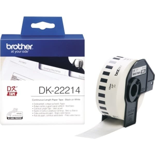 Brother Fita de Papel Contínua Autocolante Branco Impressora 12mmx30,48m - DK22214