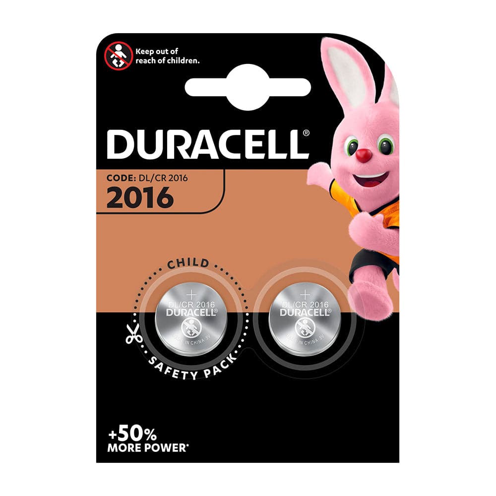MICRO PILHA LÍTIO BOTÃO DURACELL CR2016 (BLÍSTER 2 UNID.) Ø20X1,6