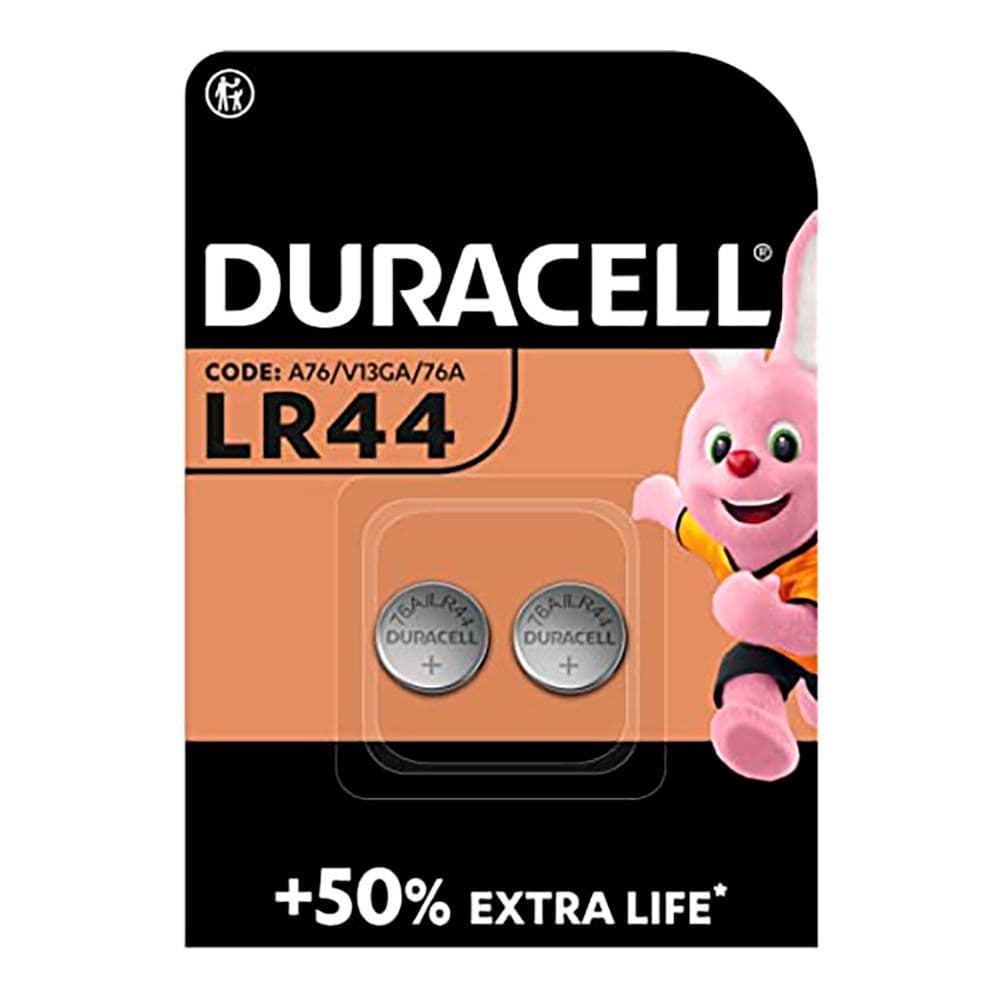 MICRO PILHA BOTÃO ALCALINA DURACELL LR44 1,5V (BLÍSTER 2 UNID.) Ø