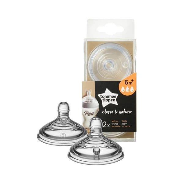 Tommee Tippee 2 Tetinas Closer To Nature Fluxo Rápido 6m+